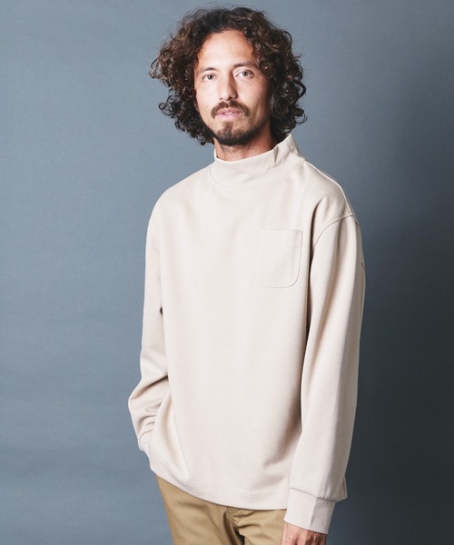 THE TWENTYSEVEN(ザ トゥエンティーセブン)の「The TWENTYSEVEN:ポンチ リラックスフィット モックネックカットソー(Tシャツ/カットソー・メンズ・ホワイト/チャコールグレー/ブラック/ベージュ・S/M/L)」の11枚目の写真