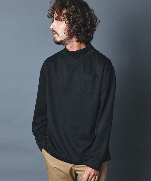 THE TWENTYSEVEN(ザ トゥエンティーセブン)の「The TWENTYSEVEN:ポンチ リラックスフィット モックネックカットソー(Tシャツ/カットソー・メンズ・ホワイト/チャコールグレー/ブラック/ベージュ・S/M/L)」の7枚目の写真