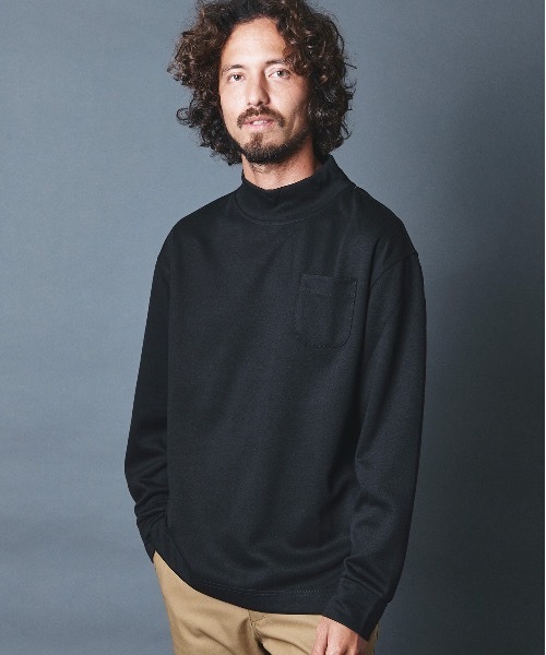 THE TWENTYSEVEN(ザ トゥエンティーセブン)の「The TWENTYSEVEN:ポンチ リラックスフィット モックネックカットソー(Tシャツ/カットソー・メンズ・ホワイト/チャコールグレー/ブラック/ベージュ・S/M/L)」の8枚目の写真