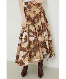 rienda | ブルードフラワーフレアスカート(スカート)