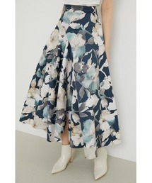 rienda | ブルードフラワーフレアスカート(スカート)