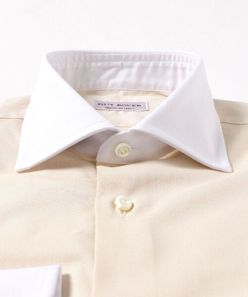 GUY ROVER(ギローバー)の「GUY ROVER / オックスフォード クレリック ワイドカラーシャツ(ビジネスシャツ・メンズ・オフホワイト・40/39/38)」の3枚目の写真