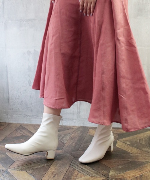 sesenta（セセンタ）の「【sesenta】ストレッチバックファスナーショートブーツ（ブーツ・レディース・ブラック/アイボリー/グリーン/ライトブラウン・S/M/L/LL）」の7枚目の写真