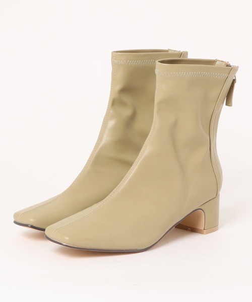 sesenta（セセンタ）の「【sesenta】ストレッチバックファスナーショートブーツ（ブーツ・レディース・ブラック/アイボリー/グリーン/ライトブラウン・S/M/L/LL）」の10枚目の写真