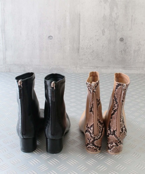 sesenta（セセンタ）の「【sesenta】ストレッチバックファスナーショートブーツ（ブーツ・レディース・ブラック/アイボリー/グリーン/ライトブラウン・S/M/L/LL）」の8枚目の写真