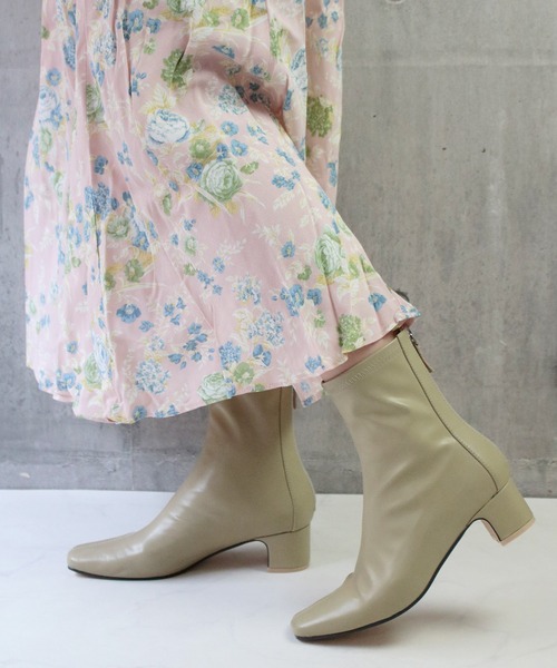 sesenta（セセンタ）の「【sesenta】ストレッチバックファスナーショートブーツ（ブーツ・レディース・ブラック/アイボリー/グリーン/ライトブラウン・S/M/L/LL）」の16枚目の写真