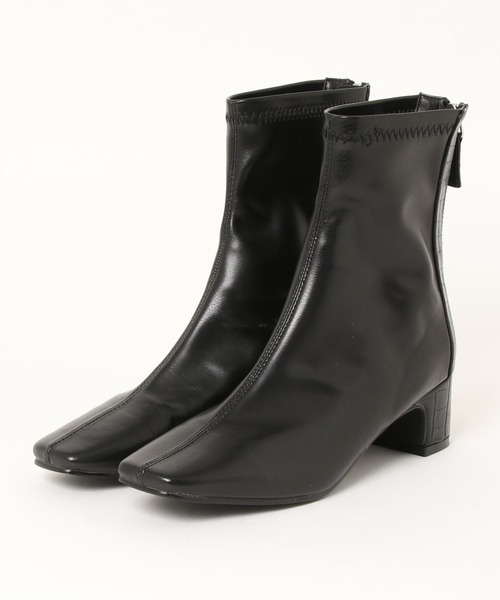 sesenta（セセンタ）の「【sesenta】ストレッチバックファスナーショートブーツ（ブーツ・レディース・ブラック/アイボリー/グリーン/ライトブラウン・S/M/L/LL）」の14枚目の写真