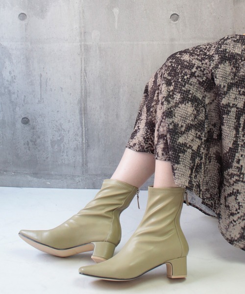 sesenta（セセンタ）の「【sesenta】ストレッチバックファスナーショートブーツ（ブーツ・レディース・ブラック/アイボリー/グリーン/ライトブラウン・S/M/L/LL）」の22枚目の写真