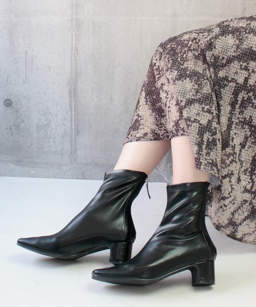 sesenta（セセンタ）の「【sesenta】ストレッチバックファスナーショートブーツ（ブーツ・レディース・ブラック/アイボリー/グリーン/ライトブラウン・S/M/L/LL）」の17枚目の写真