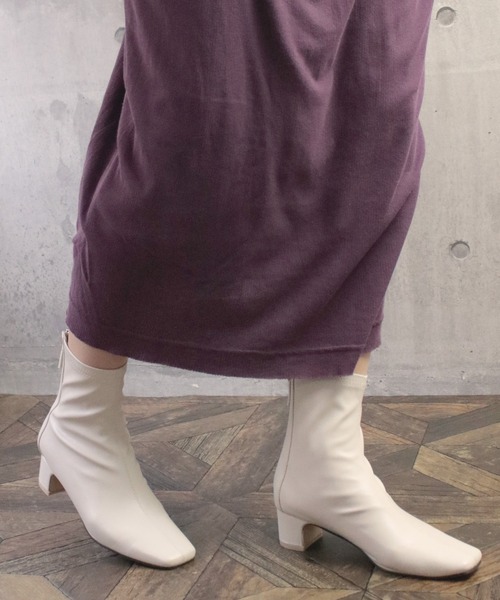 sesenta（セセンタ）の「【sesenta】ストレッチバックファスナーショートブーツ（ブーツ・レディース・ブラック/アイボリー/グリーン/ライトブラウン・S/M/L/LL）」の18枚目の写真