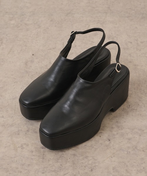 Lui's(ルイス)の「プラットフォームサボ(ドレスシューズ・レディース・ブラック・23.5cm/24.5cm)」の6枚目の写真
