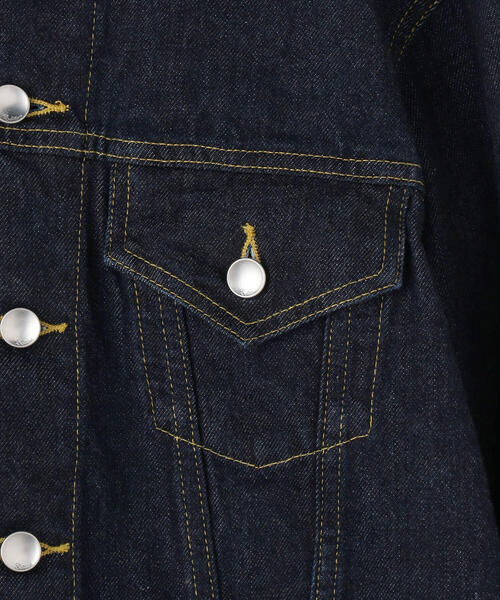 EDITION(エディション)の「12.5oz ORGANIC DENIM オーガニックデニムジャケット(その他アウター・レディース・ネイビー・FREE)」の2枚目の写真