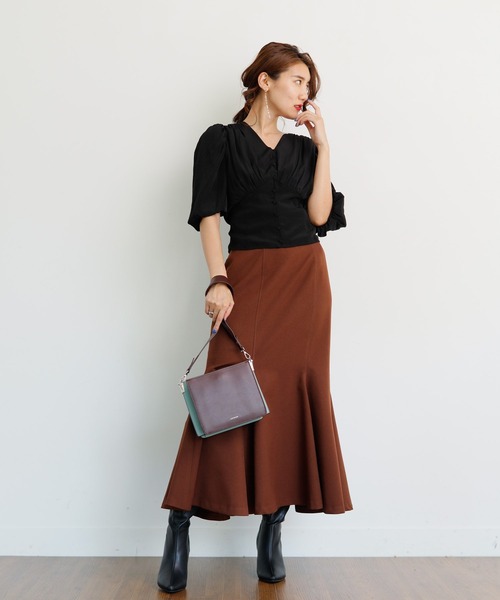 LADYMADE(レディメイド)の「ウエストコルセットバルーンスリーブブラウス(シャツ/ブラウス・レディース・ベージュ/パープル・FREE)」の4枚目の写真