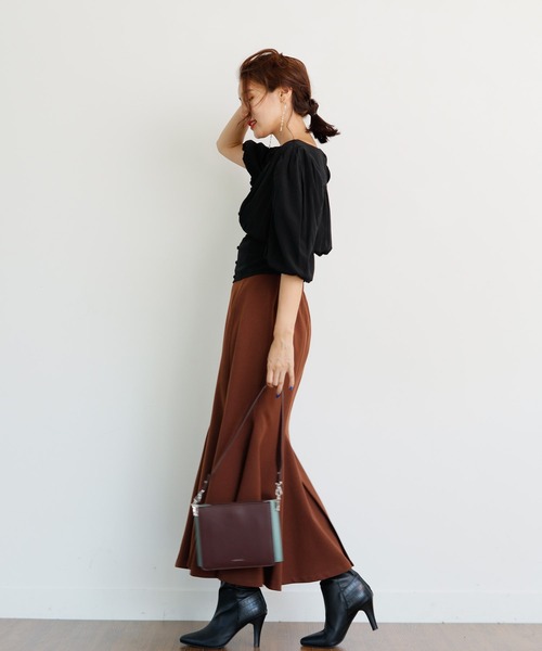 LADYMADE(レディメイド)の「ウエストコルセットバルーンスリーブブラウス(シャツ/ブラウス・レディース・ベージュ/パープル・FREE)」の3枚目の写真