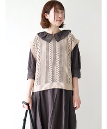 Samansa Mos2 | 透かしレース付ベスト(ベスト)