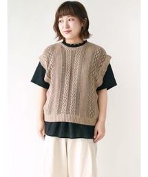 Samansa Mos2 | 透かしレース付ベスト(ベスト)