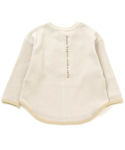 BREEZE（ブリーズ）の「WEB限定  ワッフルロゴTシャツ（Tシャツ/カットソー・キッズ・ベージュ/アイボリー/チャコール・110/120/90/80/100/70/130）」の9枚目の写真