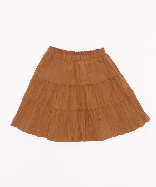 b・ROOM（ビールーム）の「シワ加工ティアードスカート（スカート・キッズ・ブルー/キャメル/グレー・110cm/90cm/130cm/100cm/120cm）」の4枚目の写真