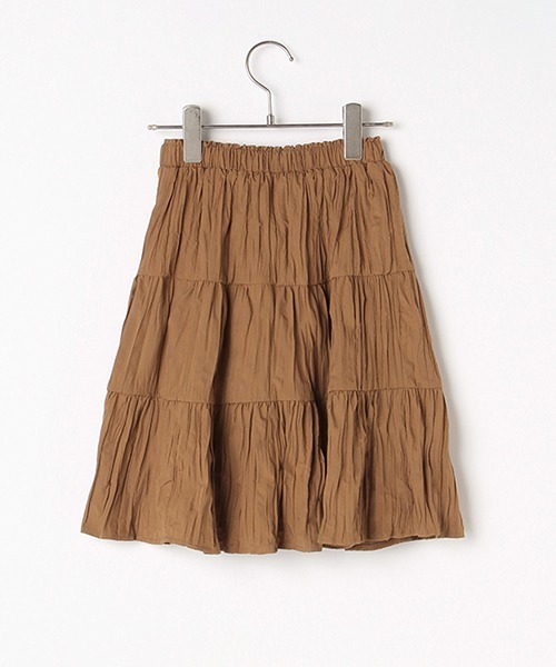 b・ROOM（ビールーム）の「シワ加工ティアードスカート（スカート・キッズ・ブルー/キャメル/グレー・110cm/90cm/130cm/100cm/120cm）」の5枚目の写真