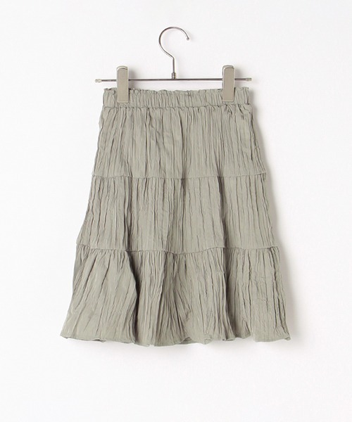 b・ROOM（ビールーム）の「シワ加工ティアードスカート（スカート・キッズ・ブルー/キャメル/グレー・110cm/90cm/130cm/100cm/120cm）」の7枚目の写真