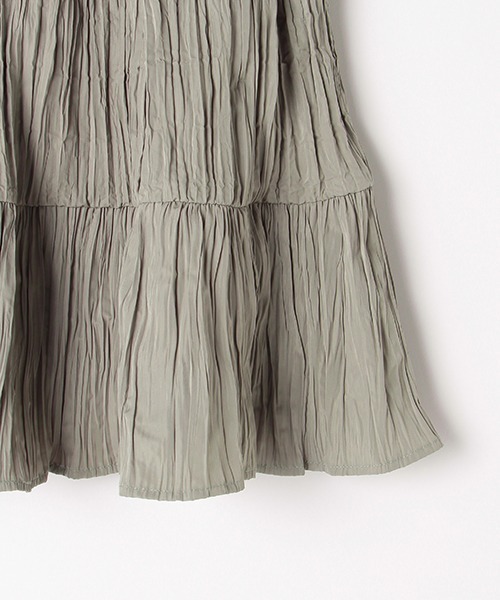 b・ROOM（ビールーム）の「シワ加工ティアードスカート（スカート・キッズ・ブルー/キャメル/グレー・110cm/90cm/130cm/100cm/120cm）」の9枚目の写真