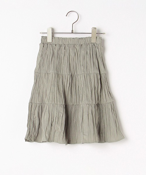 b・ROOM（ビールーム）の「シワ加工ティアードスカート（スカート・キッズ・ブルー/キャメル/グレー・110cm/90cm/130cm/100cm/120cm）」の17枚目の写真