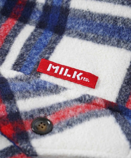 MILKFED.（ミルクフェド）の「PLAID BIG SHIRT JACKET（ブルゾン・レディース・イエロー/ホワイト・ONE SIZE）」の10枚目の写真