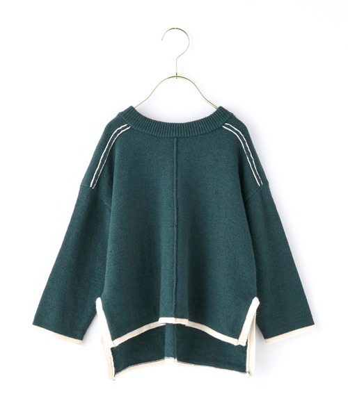 ＆yam（アンドヤム）の「チクチクしない！前後2wayもちもちニットプルオーバー【親子お揃い/リンクコーデ】（ニット/セーター・キッズ・ブラック/ベージュ/グリーン/ホワイト/グレー/ブルー・150-160cm/120-130cm/130-140cm/140-150cm/110-120cm）」の5枚目の写真