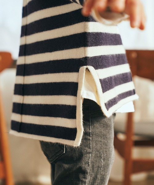 ＆yam（アンドヤム）の「チクチクしない！前後2wayもちもちニットプルオーバー【親子お揃い/リンクコーデ】（ニット/セーター・キッズ・ブラック/ベージュ/グリーン/ホワイト/グレー/ブルー・150-160cm/120-130cm/130-140cm/140-150cm/110-120cm）」の13枚目の写真