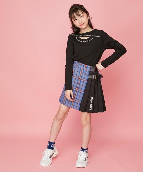 JENNI love（ジェニィラブ）の「ネックレイヤードテレコトップス（Tシャツ/カットソー・キッズ・ミント/ラベンダー/ブラック・150cm/130cm/160cm/140cm）」の4枚目の写真