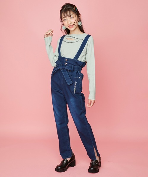 JENNI love（ジェニィラブ）の「ネックレイヤードテレコトップス（Tシャツ/カットソー・キッズ・ミント/ラベンダー/ブラック・150cm/130cm/160cm/140cm）」の6枚目の写真