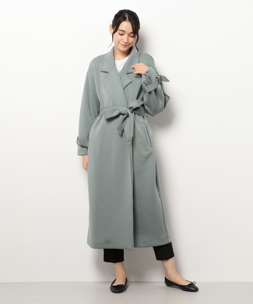 DURAS（デュラス）の「美シルエットロングコート（チェスターコート・レディース・ベージュ/モスグリーン/ブルー/グレイッシュベージュ・FREE）」の4枚目の写真