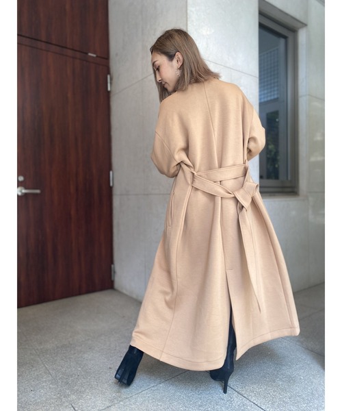 DURAS（デュラス）の「美シルエットロングコート（チェスターコート・レディース・ベージュ/モスグリーン/ブルー/グレイッシュベージュ・FREE）」の12枚目の写真