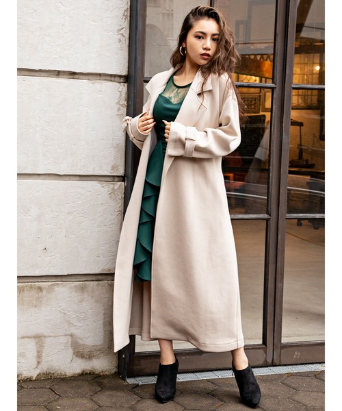 DURAS（デュラス）の「美シルエットロングコート（チェスターコート・レディース・ベージュ/モスグリーン/ブルー/グレイッシュベージュ・FREE）」の22枚目の写真