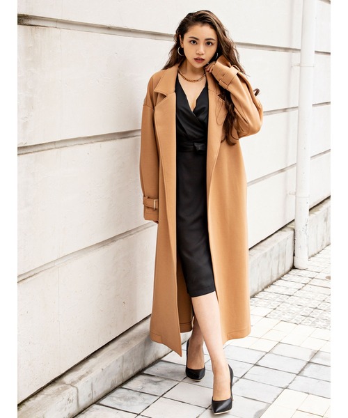 DURAS（デュラス）の「美シルエットロングコート（チェスターコート・レディース・ベージュ/モスグリーン/ブルー/グレイッシュベージュ・FREE）」の14枚目の写真