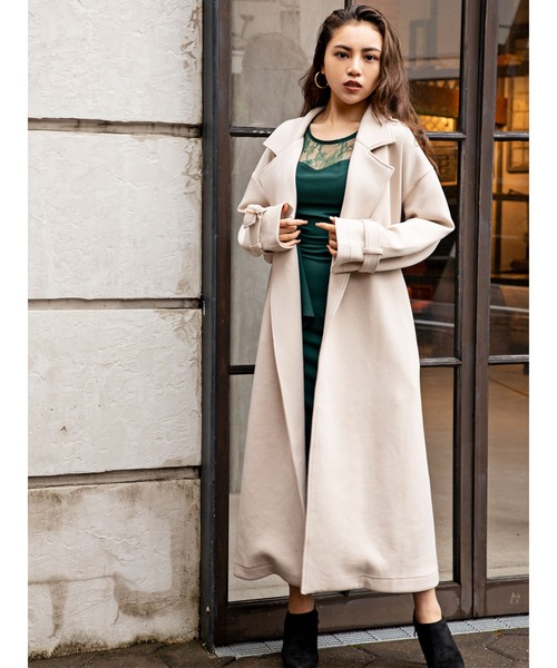 DURAS（デュラス）の「美シルエットロングコート（チェスターコート・レディース・ベージュ/モスグリーン/ブルー/グレイッシュベージュ・FREE）」の21枚目の写真