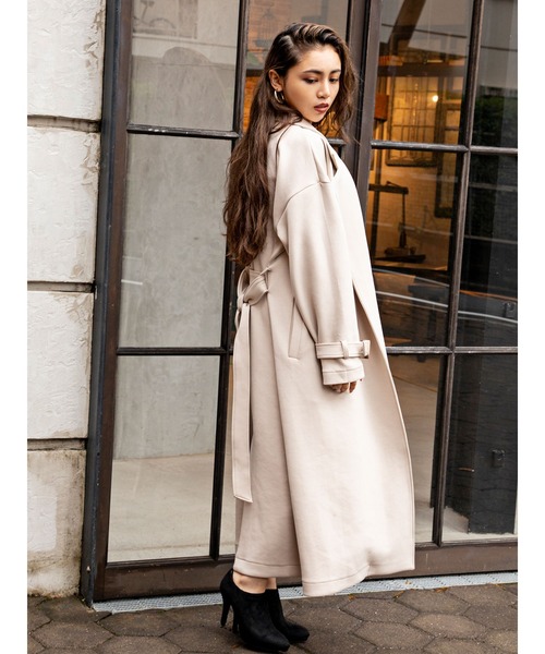 DURAS（デュラス）の「美シルエットロングコート（チェスターコート・レディース・ベージュ/モスグリーン/ブルー/グレイッシュベージュ・FREE）」の20枚目の写真