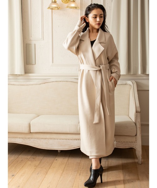 DURAS（デュラス）の「美シルエットロングコート（チェスターコート・レディース・ベージュ/モスグリーン/ブルー/グレイッシュベージュ・FREE）」の18枚目の写真