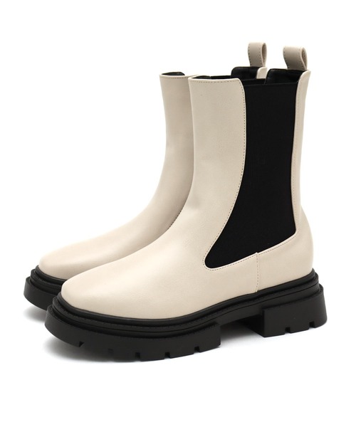 SOROTTO（ソロット）の「厚底 トラックソール チェルシーブーツ（ブーツ・レディース・ブラック/アイボリー/ブラウン・S/M/L/LL/3L）」の11枚目の写真