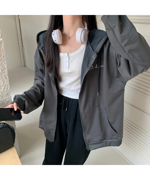 xofoyokoto　レディース　フルジップパーカー　M　グレー　新品 xofoyokoto レディース フルジップパーカー M グレー 新品 xofoyokoto