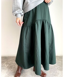 ナイロンギャザーロング/スカート