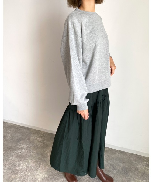 MLI'A（エムリア）の「ナイロンギャザーロング／スカート（スカート・レディース・グリーン/ボルドー/ブラック/ベージュ・FREE）」の7枚目の写真