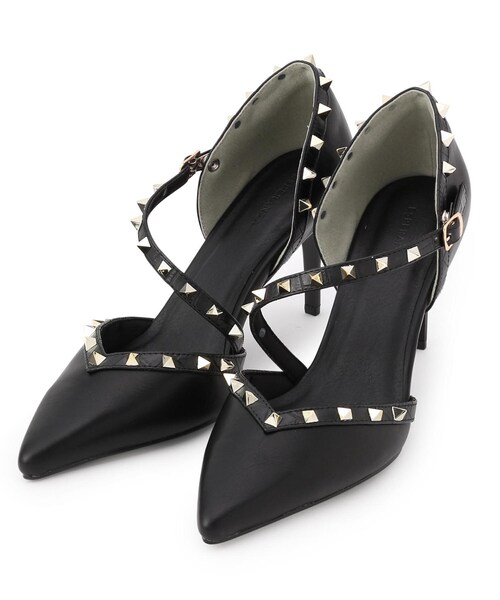 ESPERANZA(エスペランサ)の「◆【21.5cm~25.0cm/ハイヒール】スタッズ斜めストラップパンプス(パンプス・レディース・ブラック系8/ベージュ系8/ブルー系8・22.5cm/23.5cm/24.5cm/23.0cm/24.0cm/25.0cm/21.5cm/22.0cm)」の11枚目の写真