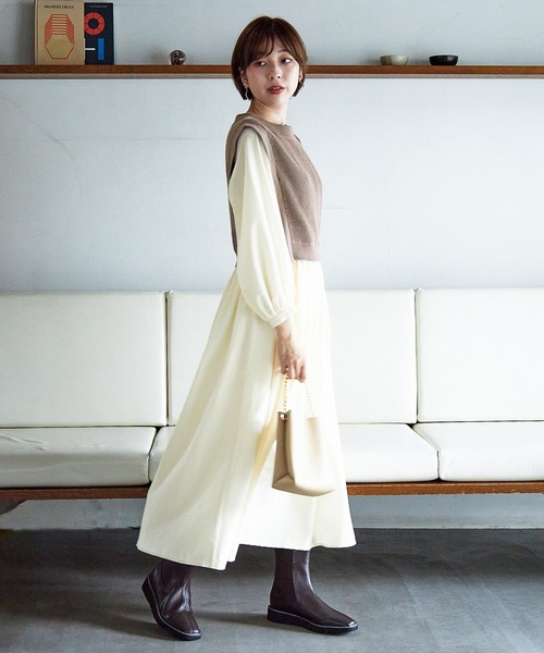 mysty woman（ミスティウーマン）の「ニットベストSETワンピース