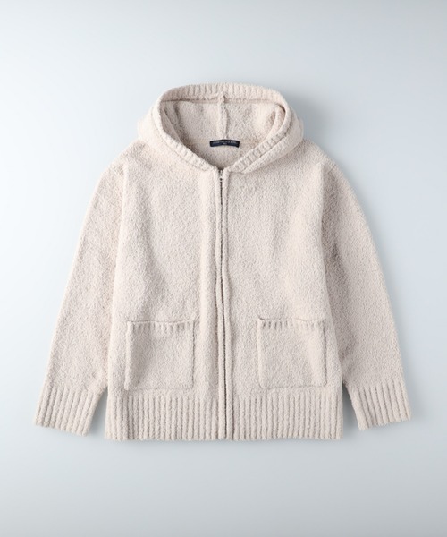 HONEYSUCKLE ROSE（ハニーサックルローズ）の「【HONEYSUCKLE ROSE】ルームウェアジップパーカー（パーカー・レディース・ホワイト×ライトピンク/オフホワイト/ピンク・L）」の4枚目の写真