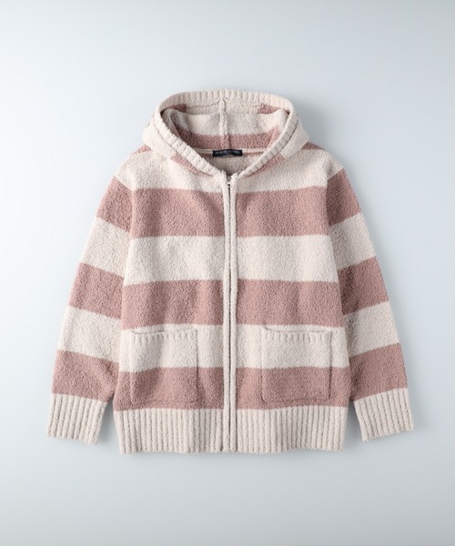 HONEYSUCKLE ROSE（ハニーサックルローズ）の「【HONEYSUCKLE ROSE】ルームウェアジップパーカー（パーカー・レディース・ホワイト×ライトピンク/オフホワイト/ピンク・L）」の6枚目の写真