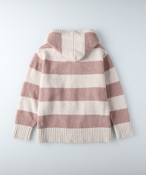 HONEYSUCKLE ROSE（ハニーサックルローズ）の「【HONEYSUCKLE ROSE】ルームウェアジップパーカー（パーカー・レディース・ホワイト×ライトピンク/オフホワイト/ピンク・L）」の7枚目の写真