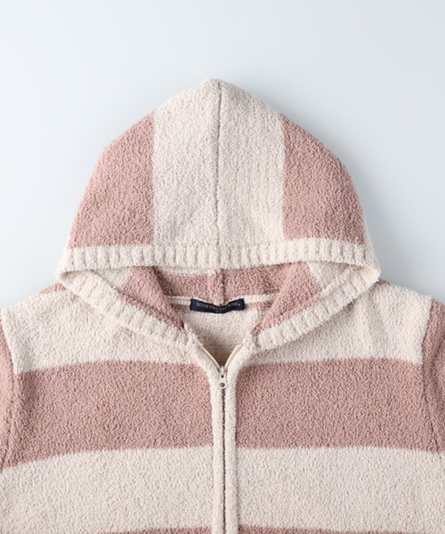 HONEYSUCKLE ROSE（ハニーサックルローズ）の「【HONEYSUCKLE ROSE】ルームウェアジップパーカー（パーカー・レディース・ホワイト×ライトピンク/オフホワイト/ピンク・L）」の11枚目の写真