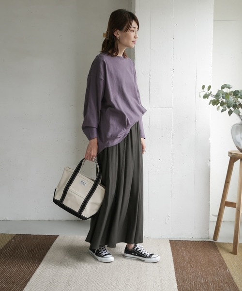 URBAN RESEARCH DOORS(アーバンリサーチドアーズ)の「フィブリルフレアスカート(スカート・レディース・ベージュ/チャコールグレー・ONE)」の14枚目の写真