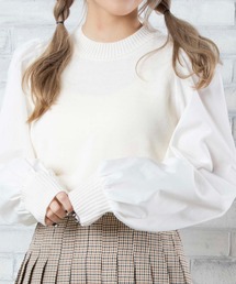 WEGO | WEGO/袖ボリュームドッキングニット(ニット/セーター)